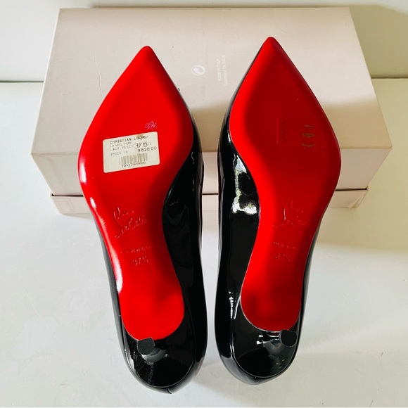 Christian Louboutin black red patent kitten heels - Picture 10 of 16